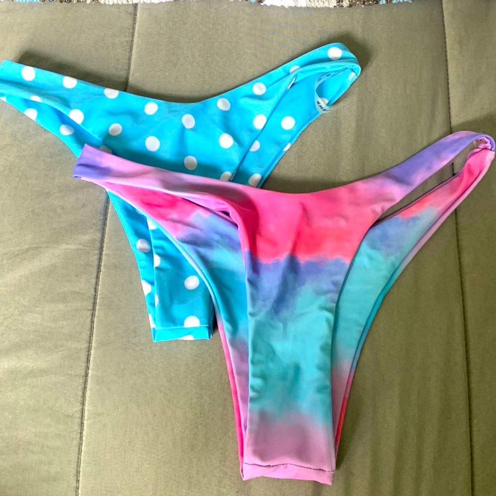 Cheeky thong bathing suit bottoms